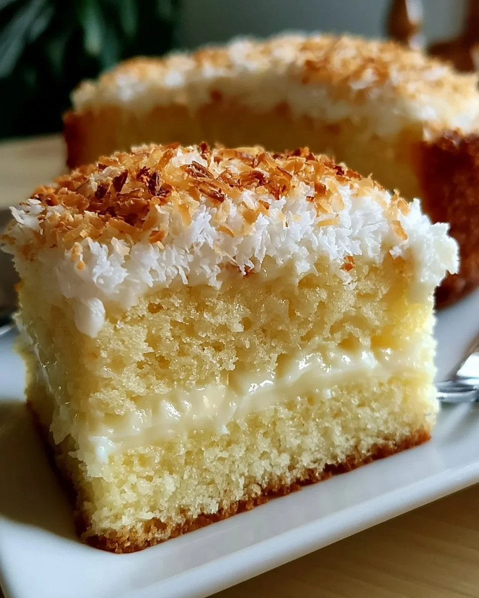 Kokosnusspuddingkuchen