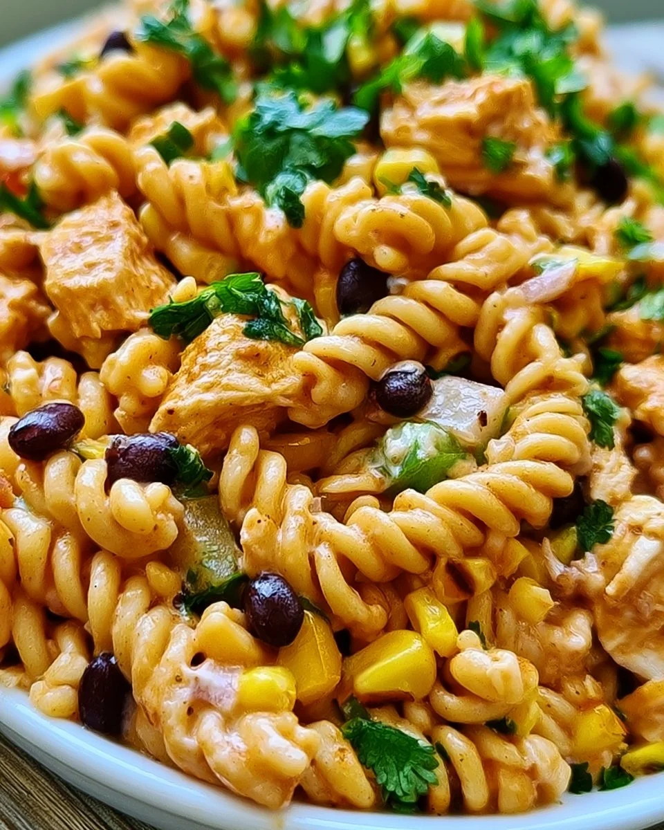 Würziger Hähnchen-Enchilada-Pasta-Salat