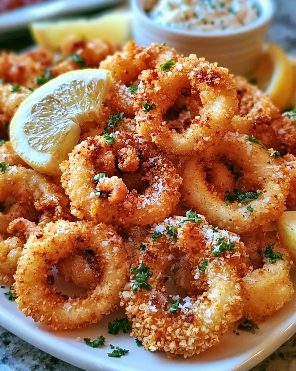 Frittierte Tintenfischringe