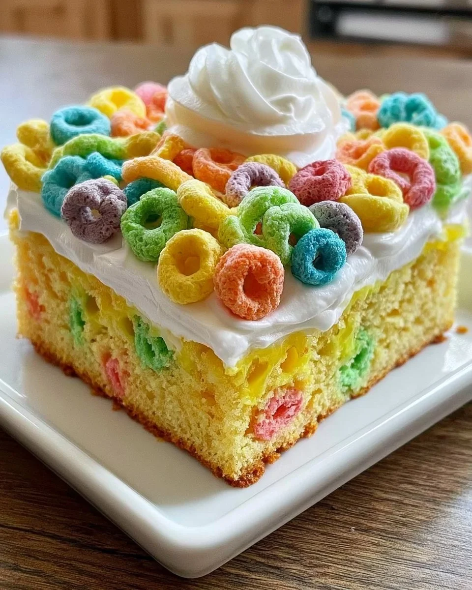 Froot Loops Zitronenpoke-Kuchen