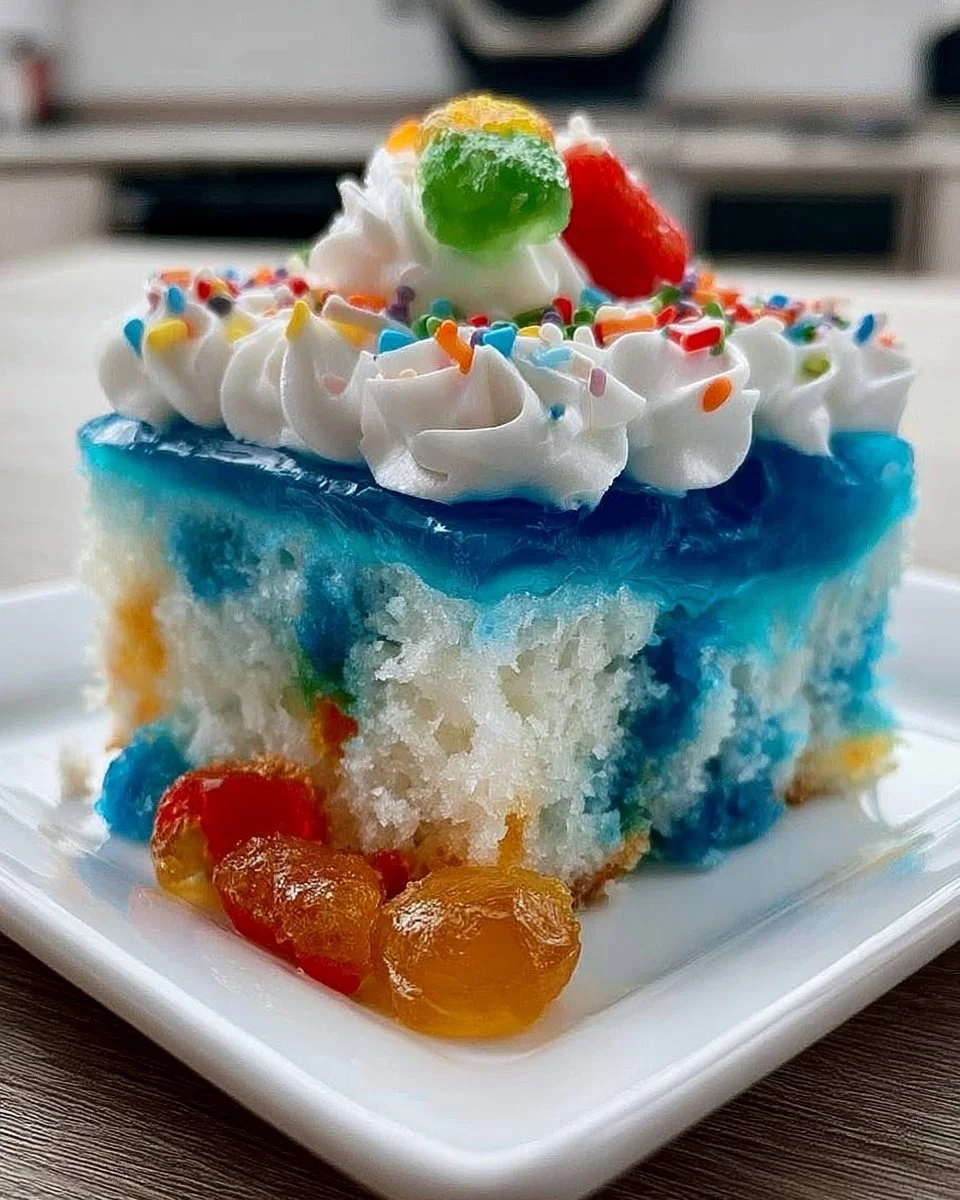 Gushers tropische blaue Poke-Torte