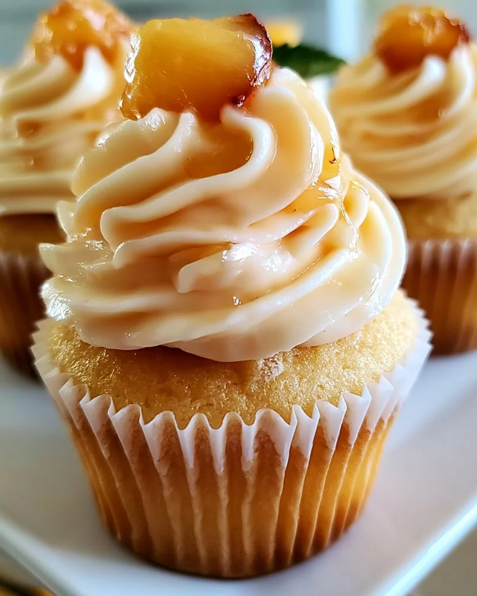 Honig-Pfirsich-Frischkäse-Cupcakes