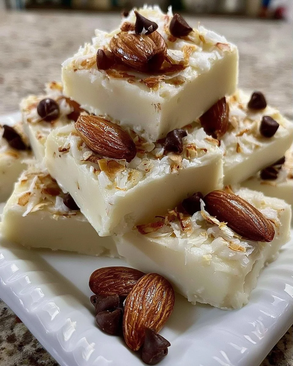 Mandelsplitter-Kokosnuss-Fudge
