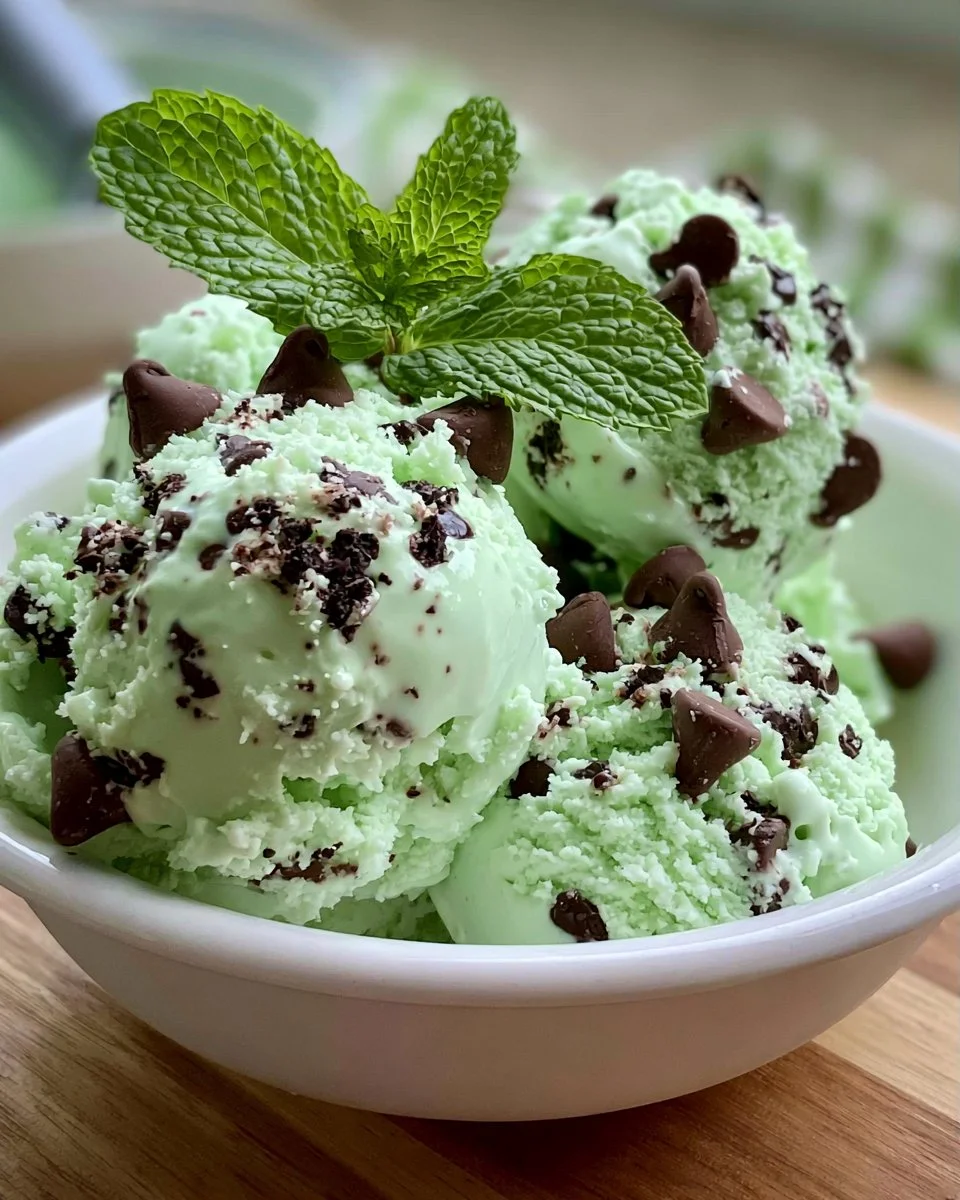 Minz-Schokoladenstückchen-Eis