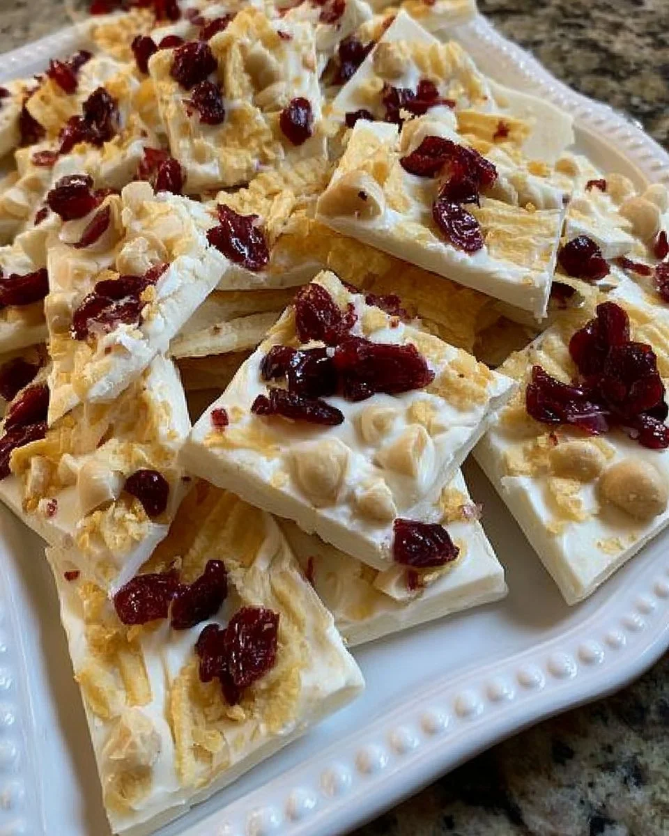 Ruffles Weiße Schokolade Macadamia Rinde