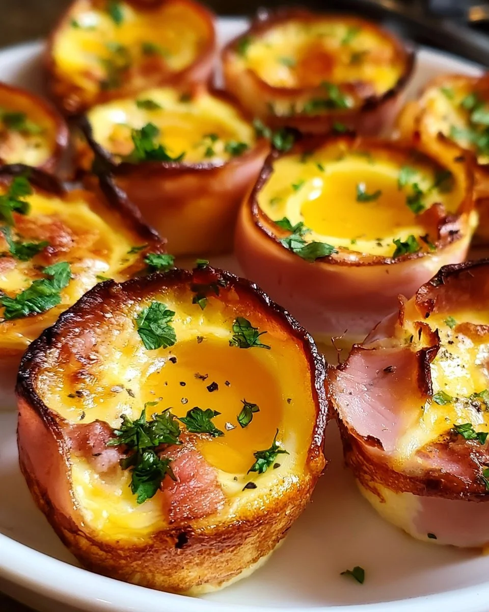 Schinken- und Käse-Eierbecher