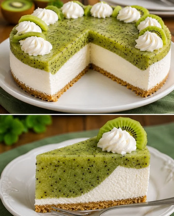Butterkeks-Kiwi-Torte mit Frischkäse