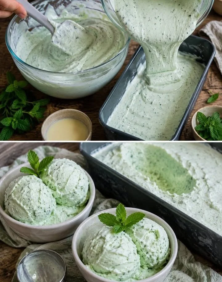 Cremiges Minz-Eis