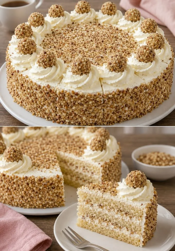 Giotto-Torte mit Haselnusskrokant